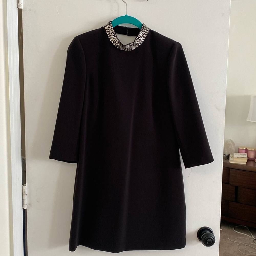 Beautiful little black dress with jeweled collar